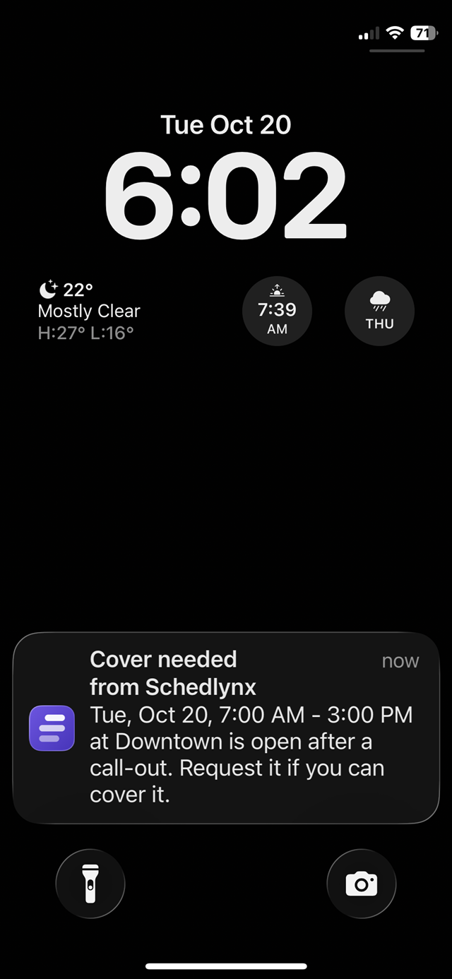 A cover request on a phone's lock screen at 6:02.